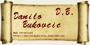 Danilo Bukovčić vizit kartica